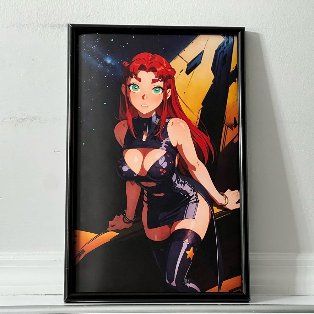 Teen Titans Starfire pinup girl art Poster